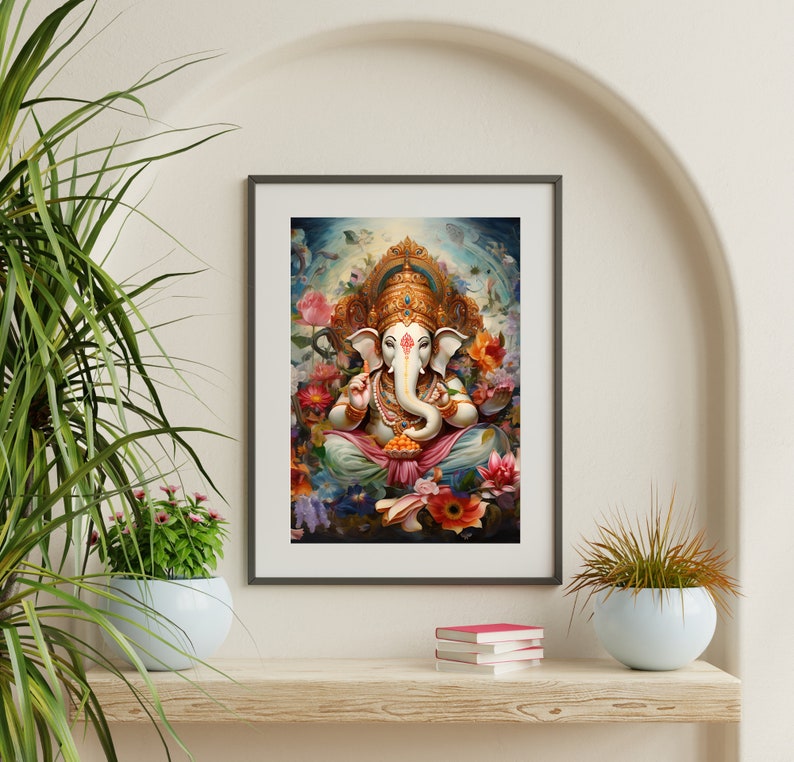 Ganesha Wall Art, Hindu Deity Ganesha, Lord Ganesha Poster, Ganesha
