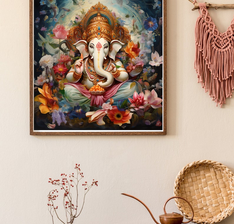 Ganesha Wall Art, Hindu Deity Ganesha, Lord Ganesha Poster, Ganesha
