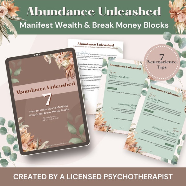 Money Mindset eBook, Manifest Abundance Workbook, Prosperity Tools & Exercises, Remove Money Blocks, Law of Attraction Neuroscience Guide