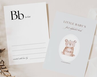 Baby First Abc Book Template, Alphabet Book Template, Abc Book Template, Editable First Alphabet Book, ABC Baby Shower Game Template, XY1