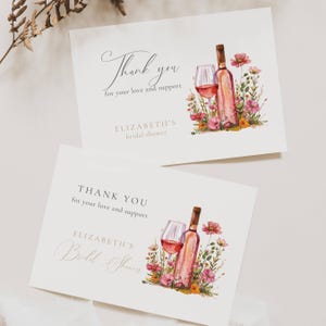 Vino Before Vows Bridal Shower Invitation: Wine Theme (Editable Template), Floral, Bundle