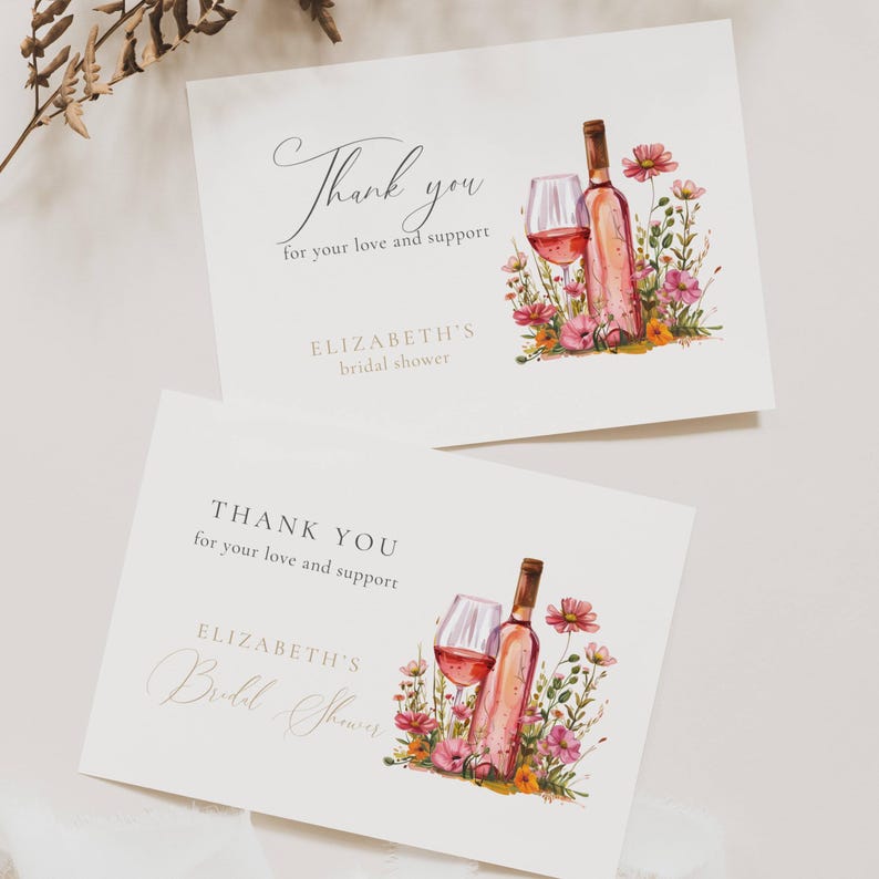 Vino Before Vows Bridal Shower Invitation: Wine Theme (Editable Template), Floral, Bundle