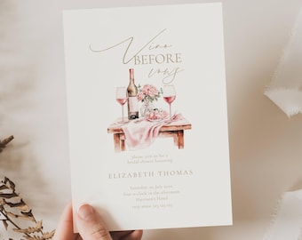 Vino Before Vows Bridal Shower, Vino Before Vows Shower Invite, Vino Before The Vows Template, Wine Theme Bridal Shower Invitation