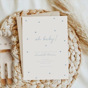 Minimalist Baby Shower Invite, Modern Baby Shower Invite, Classic Baby Shower, Hello Baby Gender Neutral Invite, Black White Baby Shower