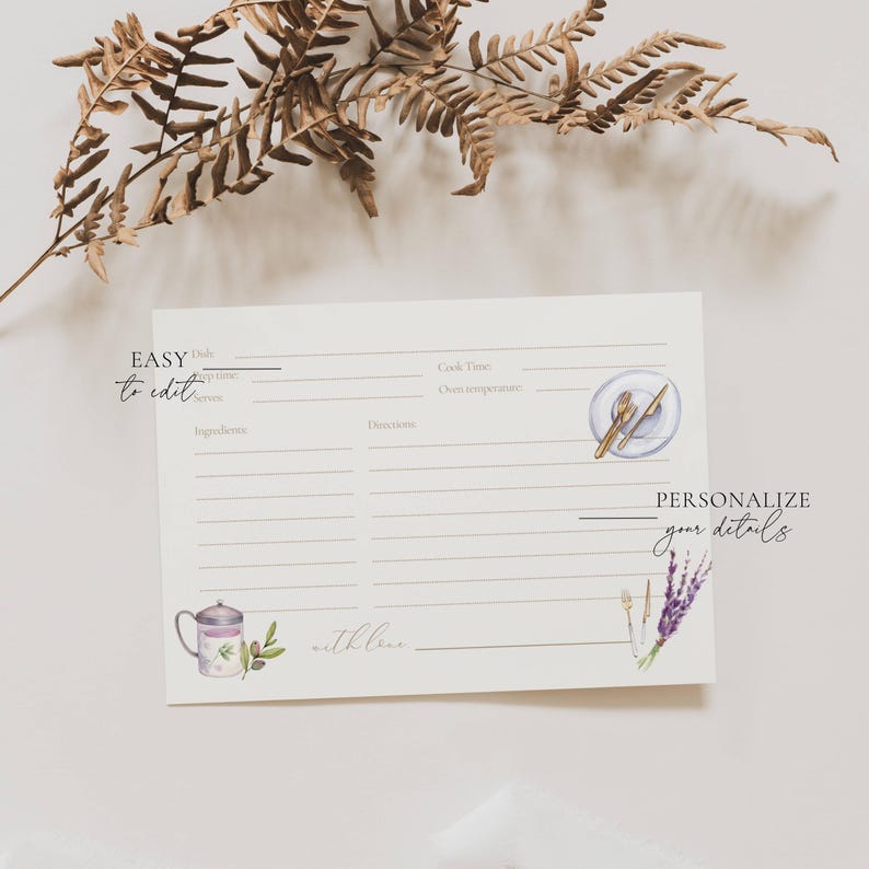 She's Off The Market Bridal Shower Recipe Card, Off The Market Bridal Shower Recipe, Fresh Off The Market Bridal Shower Recipe Card