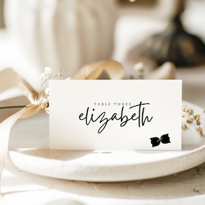 Wedding Place Card Template with Meal Option, Place Card With Meal Choice, Wedding Place Cards Printed Meal Choice, Editable Template PC01