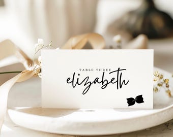Wedding Place Card Template with Meal Option, Place Card With Meal Choice, Wedding Place Cards Printed Meal Choice, Editable Template PC01