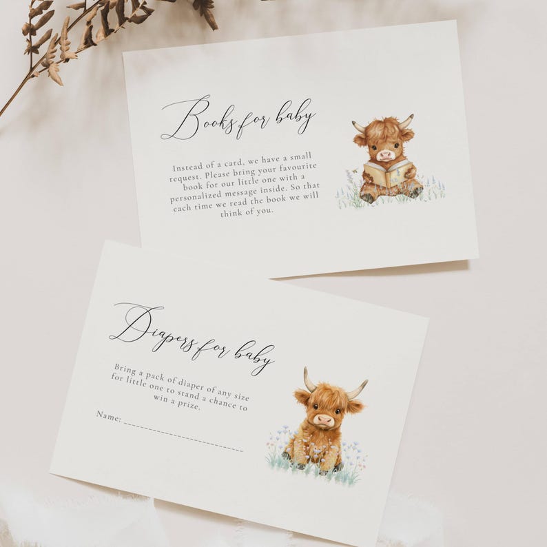 Highland Cow Baby Boy Invite Baby Shower, Boho Highland Cow Baby Shower Invite, Oh Holy Cow We Are Having a Baby Boy, Cow Baby Shower