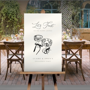 Engagement Party Sign Invitation Hand Drawn, Couples Shower Invite ...