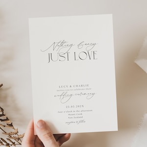 Nothing Fancy Just Love Wedding Invitations, Nothing Fancy Just Love Invitation, Intimate Wedding Invitation, Nothing Fancy Just Love, WD01