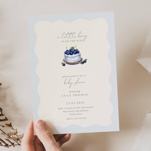 Invito per baby shower Berry Sweet, invito per baby shower Blueberry, invito per baby shower A Sweet Little Berry, Baby Shower Blueberry, CP01