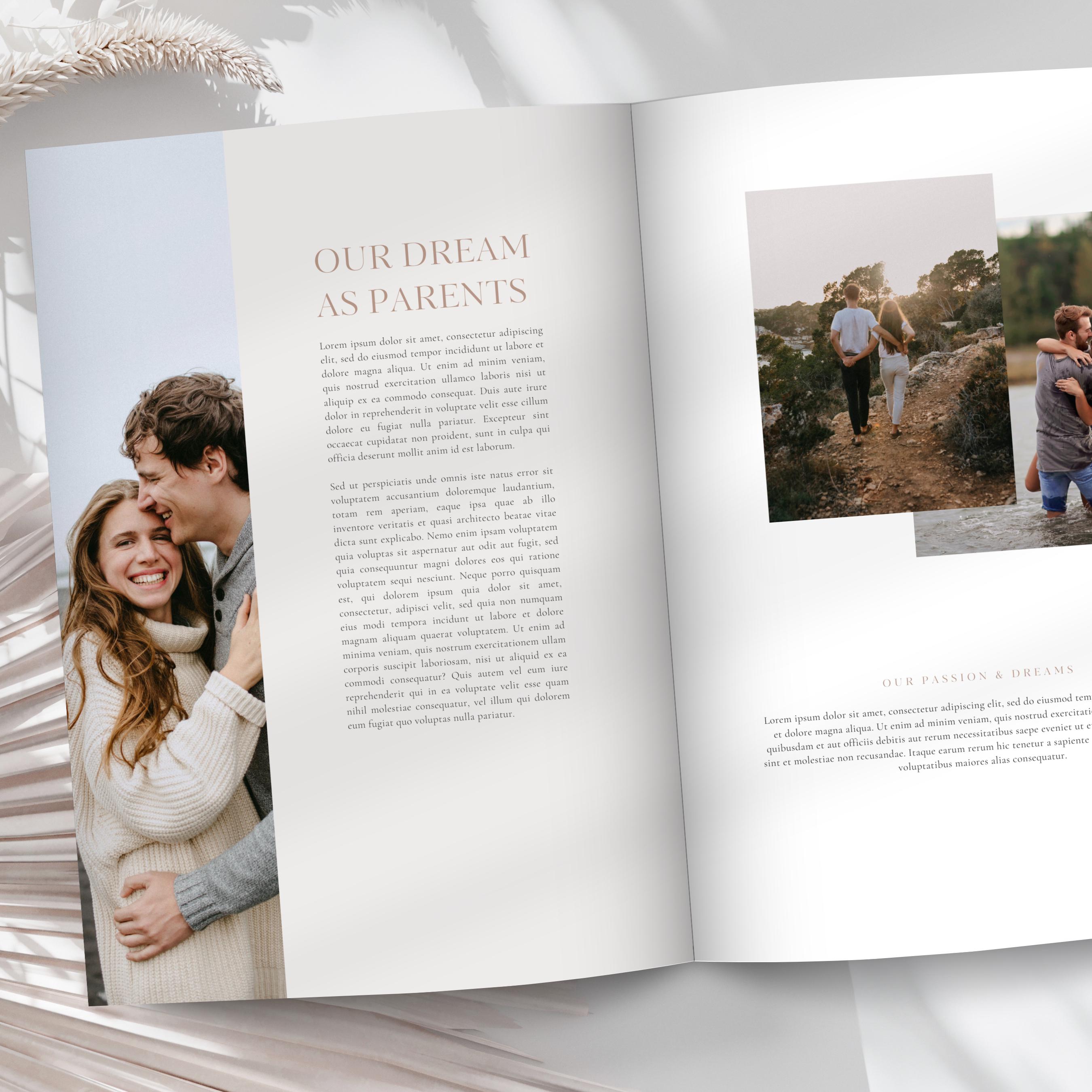 Adoption Profile Book Template Canva, Adoption Book Template, Parent ...