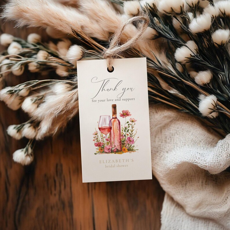 Vino Before Vows Bridal Shower Invitation: Wine Theme (Editable Template), Floral, Bundle