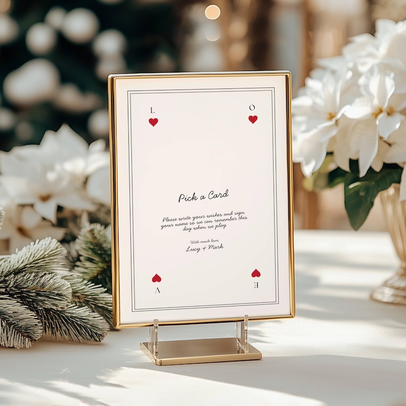 Playing Cards Guest Book Sign, Pick A Card Sign, Please Sign our Guest Book, Wedding Pick A Card Sign, Custom Playing Card Guestbook Sign Template