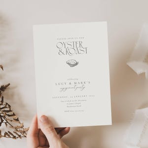 Oyster and Roast Engagement Party Invitation, Nautical Themed Oyster And Roast Engagement Invitation, Classic East Coast Engagement