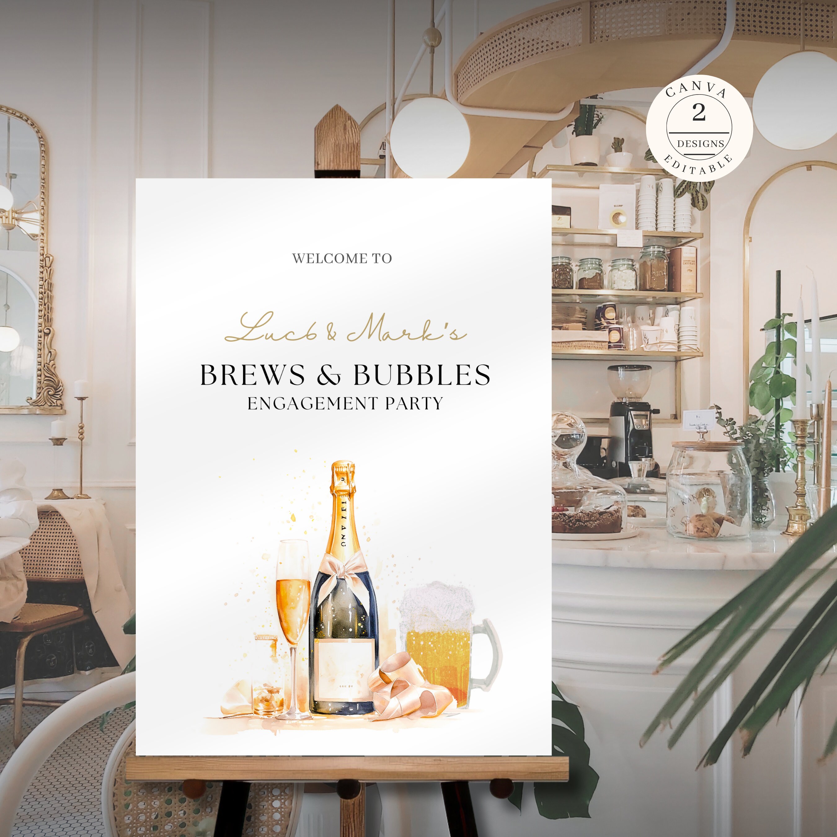 Bubbles and Brews Sign, Bubbles and Brew Sign, Beer and Bubbly