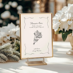 Make Your Own Flower Bar Sign, Bouquet Bar Sign Bridal Shower, Make a Bouquet Sign, DIY Flower Bar Signs, Flower Bar Signage, Bouquet, TN01