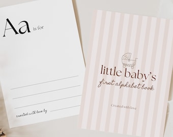 Baby Abc Book Template, Alphabet Book Template, Abc Book Template, First Alphabet Book, Baby's First ABC Book Baby Shower, Editable