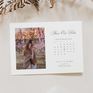 Retenez cette date avec photo et calendrier, calendrier Retenez cette date sur toile, modèle de carte postale Retenez cette date avec photo, Retenez notre date, SD02