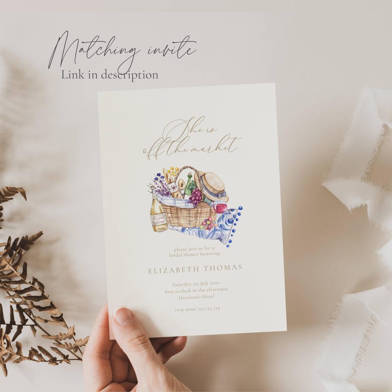 She's Off The Market Bridal Shower Recipe Card, Off The Market Bridal Shower Recipe, Fresh Off The Market Bridal Shower Recipe Card