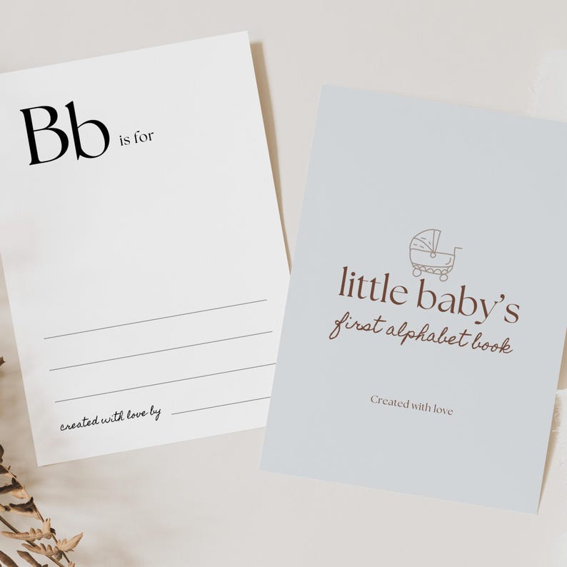 Baby First Abc Book Template, Alphabet Book Template, Abc Book Template, Editable First Alphabet Book, ABC Baby Shower Game Template image 3