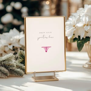 Drop Your Panties Sign, Bridal Shower Panty Game Sign, Lingerie Shower Bridal Shower Sign, Minimalist Bridal Shower Panty Game Sign, LB03