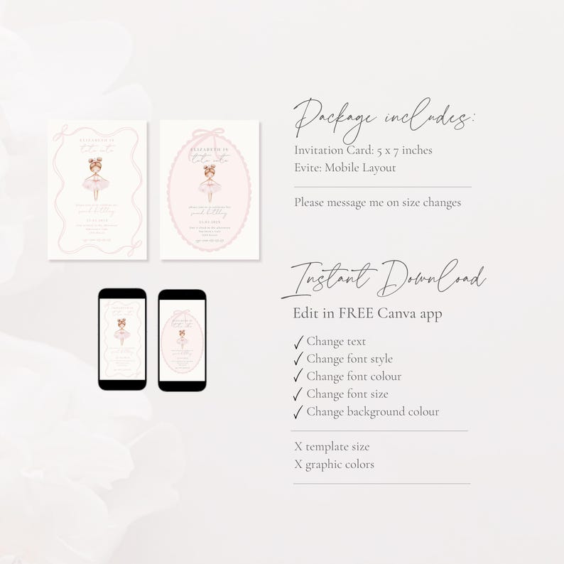 Tutu Cute 2nd Birthday Invitation, Tutu Cute Birthday Invitation, Pink Ballerina Invite, Ballet Pink Birthday Invitation, Pink Tutu Birthday Invitation Template, Ballerina Birthday with Bow Invitation Template