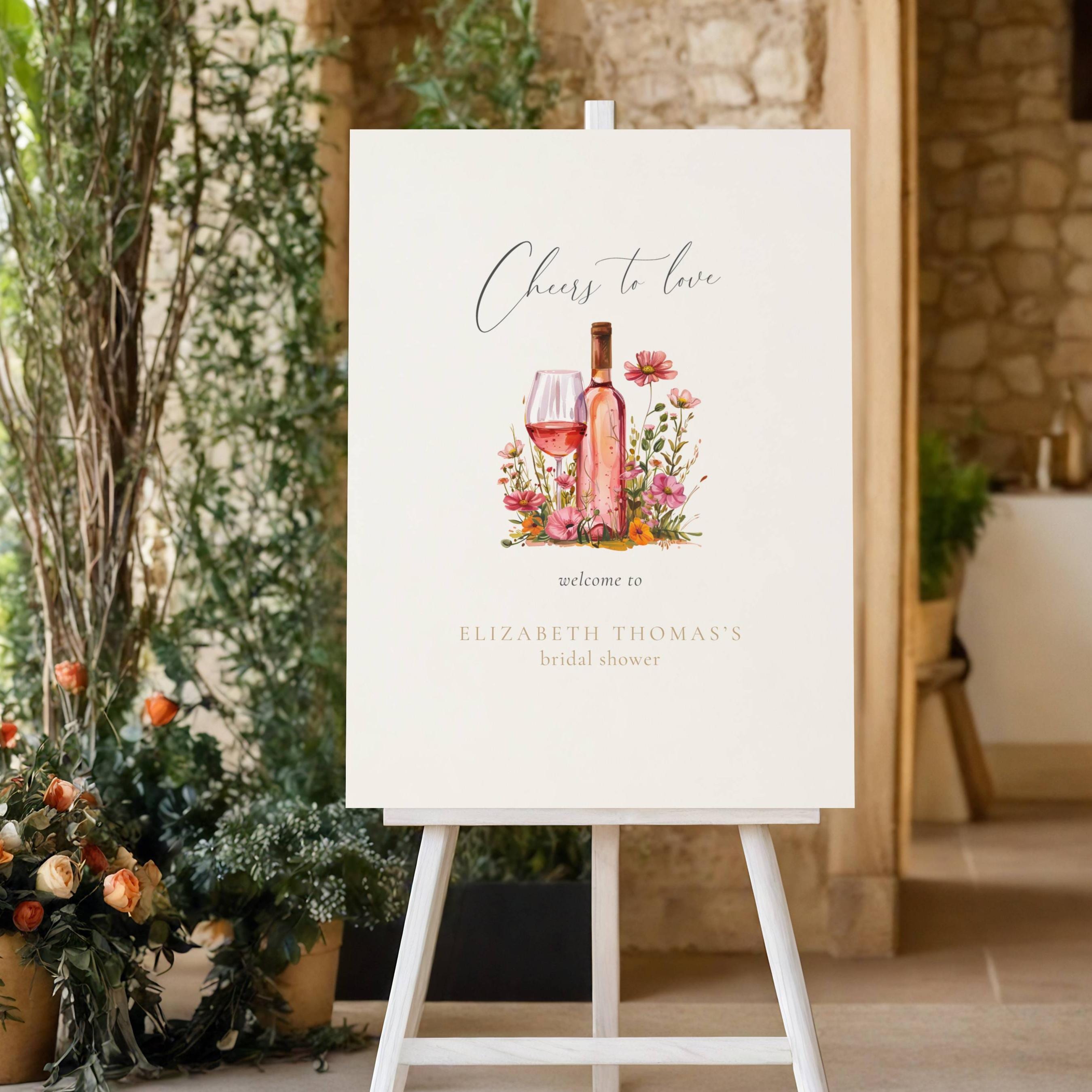Vino Before Vows Bridal Shower Welcome Sign: Wine Theme (editable ...