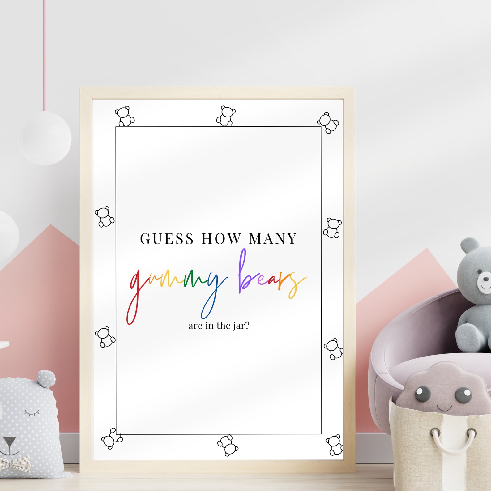 Guess How Many Gummy Bears Baby Shower Baby Shower Game Guess How Many ...
