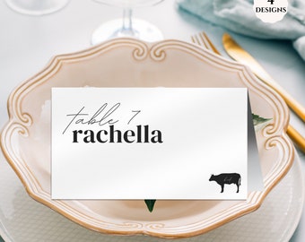 Wedding Place Card Icon | Table Name Cards | Place Card Template | Instant Download | Place Card With Meal Icon | Place Cards Wedding | W02