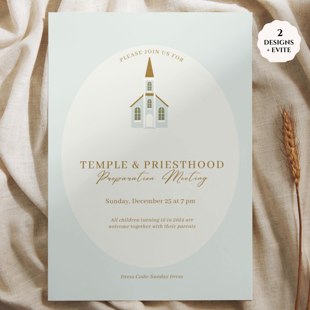 Priesthood and Temple Preview Invitation Temple and - Etsy