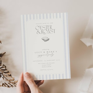 Oyster and Roast Engagement Party Invitation, Nautical Themed Oyster And Roast Engagement Invitation, Classic East Coast Engagement