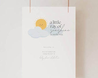 Little Ray Of Sunshine Baby Shower Welcome Sign, Sunshine Baby Shower Welcome Sign, Sun Baby Shower, Ray of Sunshine Baby Shower Sign, SON