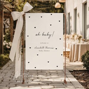 Minimalist Baby Shower Invite, Modern Baby Shower Invite, Classic Baby Shower, Hello Baby Gender Neutral Invite, Black White Baby Shower