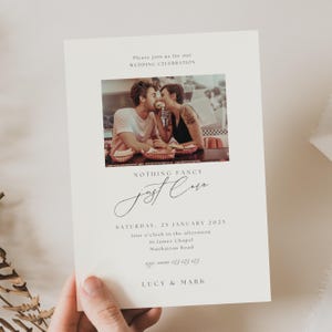 Nothing Fancy Just Love Wedding Invitations, Intimate Wedding Reception Invitation, Minimalist Modern Wedding Elopement Invitation, WD01