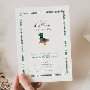 Mallard Duck Baby Shower Invitation, Little Duckling Baby Shower Invitation, A Little Mallard Duckling Is On The Way Baby Shower Invite, DCK