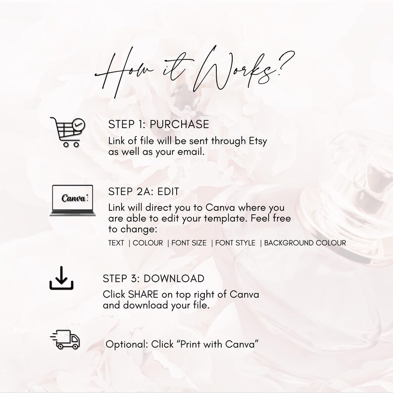 Baptism Invitation Girl Template Rustic Pink Flowers, Editable Pink