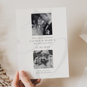 50th Anniversary Invitation With Photo, 50th Golden Anniversary Invitation, Minimalist Wedding Anniversary Invitation with Picture, AN01