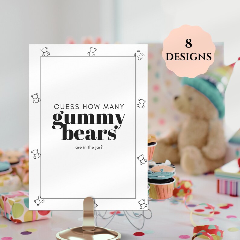 Guess How Many Gummy Bears Baby Shower Baby Shower Game Guess How Many ...