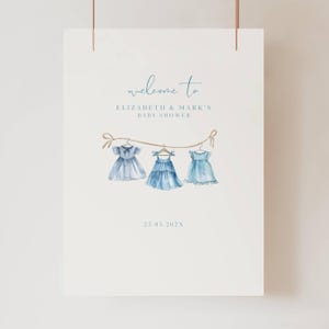 Blue Jean Baby Shower Welcome Sign Girl, Denim Baby Shower Invite, A Blue Jean Baby is On The Way Invite, Girl Blue Jean Baby Shower Sign BH