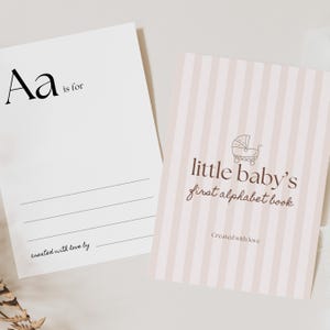 Baby First Abc Book Template, Alphabet Book Template, Abc Book Template, Editable First Alphabet Book, ABC Baby Shower Game Template image 2