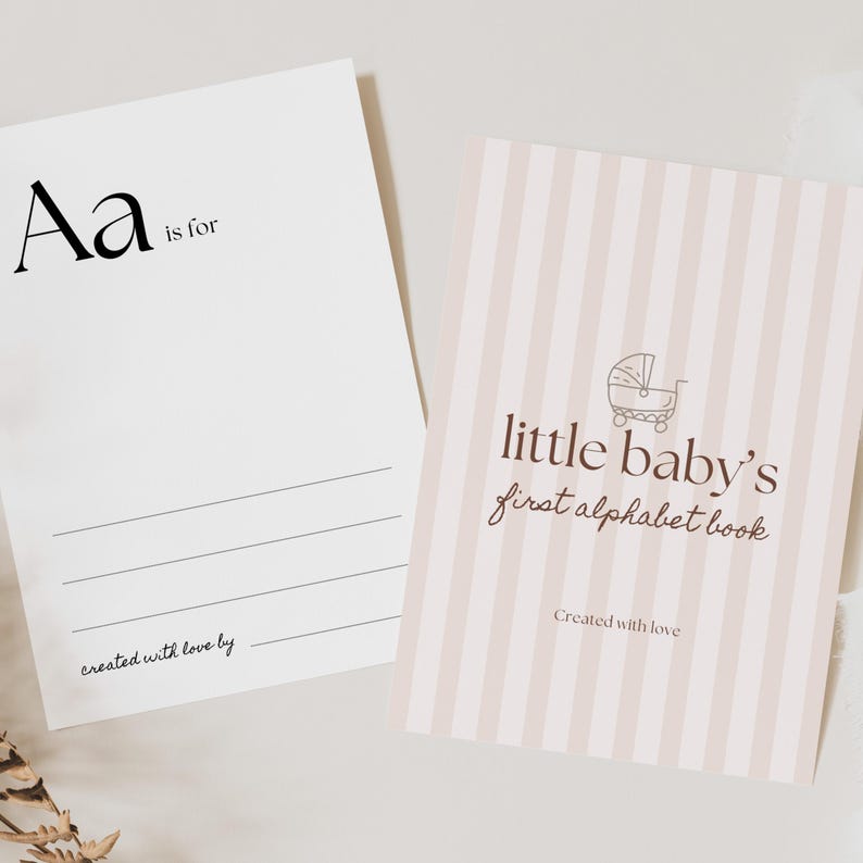 Baby First Abc Book Template, Alphabet Book Template, Abc Book Template, Editable First Alphabet Book, ABC Baby Shower Game Template image 2