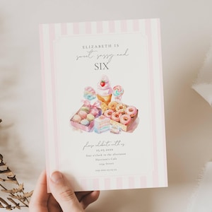 Sweet Sassy and Six Birthday Invitation, Sweet 6 And Sassy Invitation, 6Th Birthday Invitation, Six is Sweet Birthday Invite, Candy, SW01