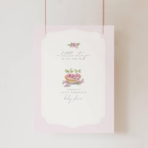 Cartello per baby shower Cutie Pie, Cartello stampabile per baby shower Cutie Pie, Baby shower Pink Pie, Dolce come una torta, Un piccolo Cutie Pie è in arrivo, CP01