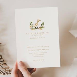 Little Duckling Baby Shower Invitation, Baby Duck Baby Shower Invitation, A Little Duckling Is On The Way Baby Shower Invite, Cute Duck, DCK