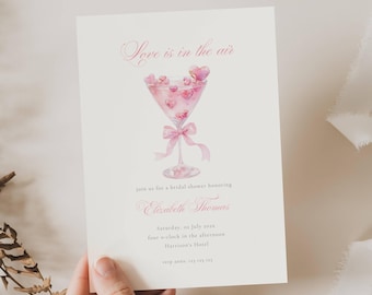 Liebe liegt in der Luft Brautparty-Einladung, bearbeitbare Valentinsgruß-Brautparty einladen, Februar-Brautparty-Einladung, Liebes-Herz UL01