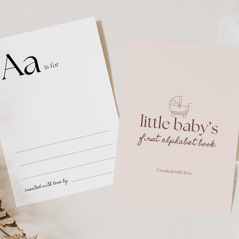 Baby First Abc Book Template, Alphabet Book Template, Abc Book Template, Editable First Alphabet Book, ABC Baby Shower Game Template image 6
