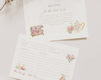 She's Fresh Off The Market Bridal Shower Recipe Card, Off The Market Advice Card: Farmers Market (Editable Template)