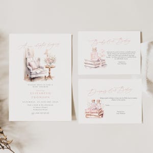 A New Chapter Baby Shower Invitation, Baby Shower Invite A New Chapter Begins, A New Chapter Begins Invitations, Storybook Baby Shower, FB02