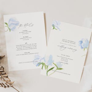 Dusty Blue Wedding Invite Set, Dusty Blue Wedding Invitation Templates, Blue Wedding Invite Set, Dusty Blue Wedding Invitation Suite, WD01